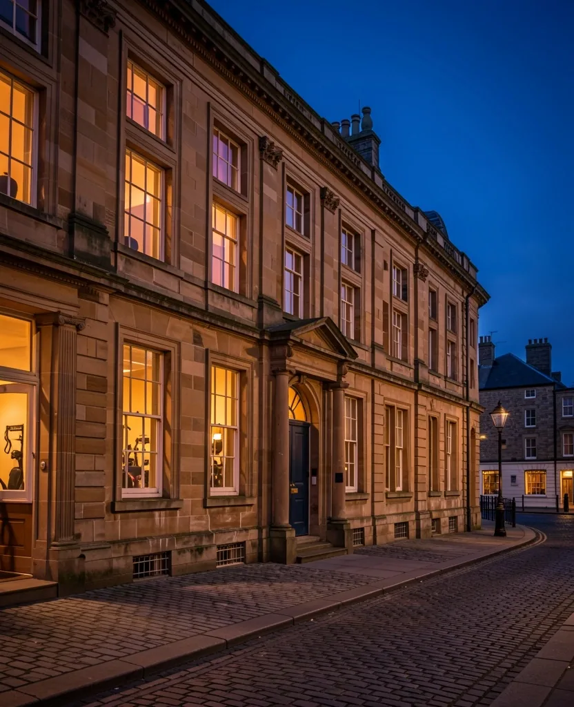 Edinburgh street architecture at dusk