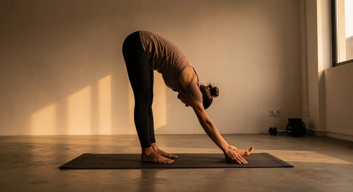 Daily stretching routine in studio